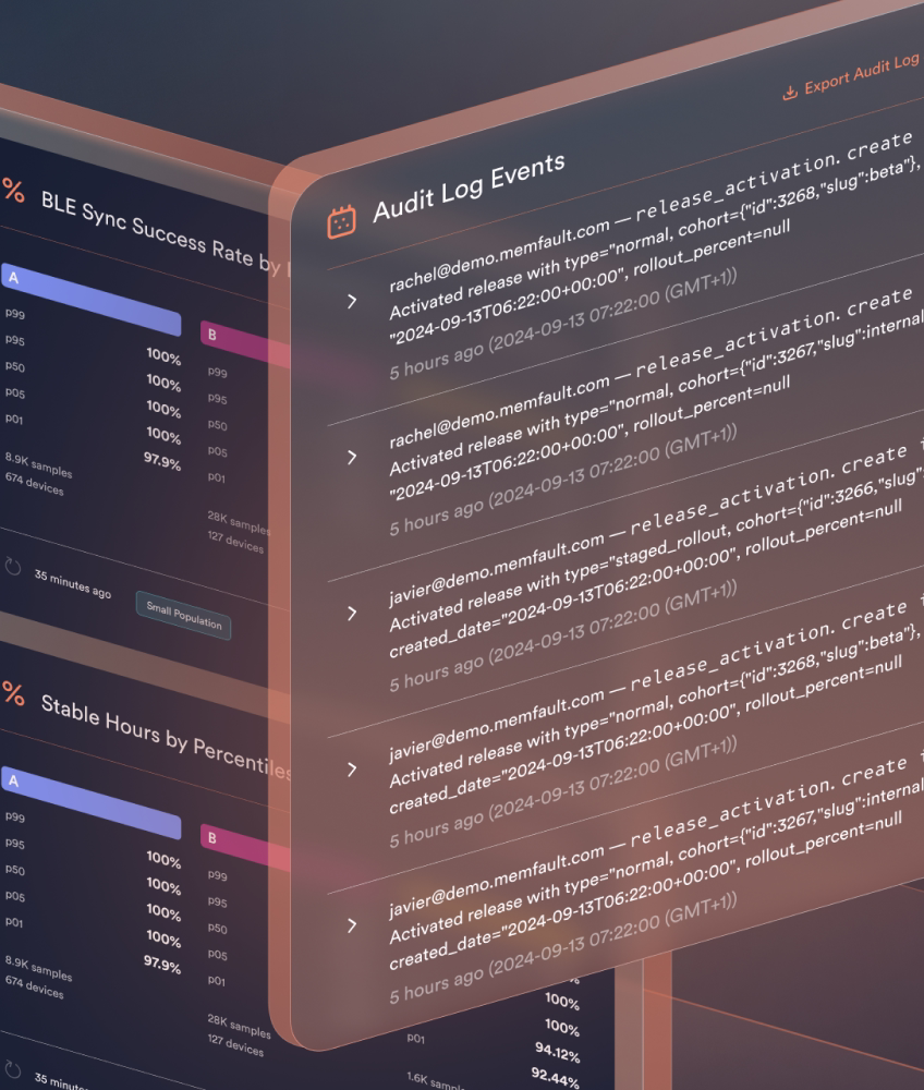 Memfault product mockup - IoT branding case study